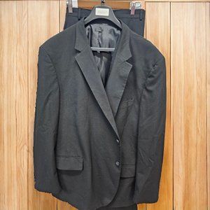 J Ferrar Big & Tall Men's 3 Piece Black Suit Jacket Vest and Pants